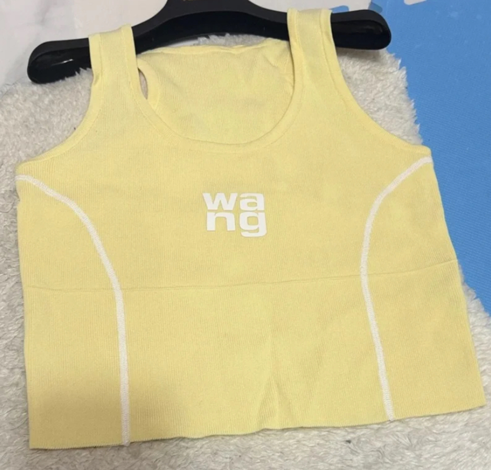 WANG Pastel Yellow crop top